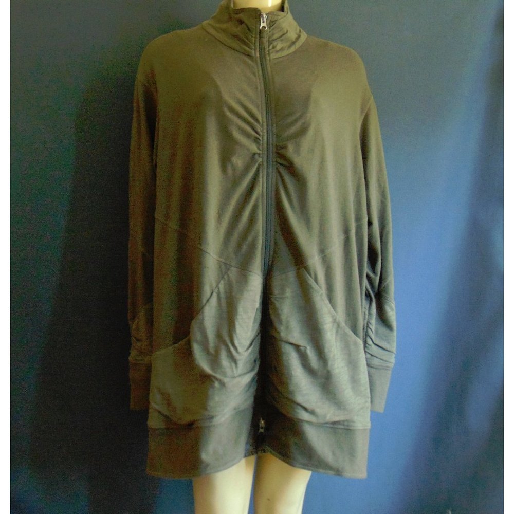 Neon Buddha Olive Green Knit Zipper Jacket 3X